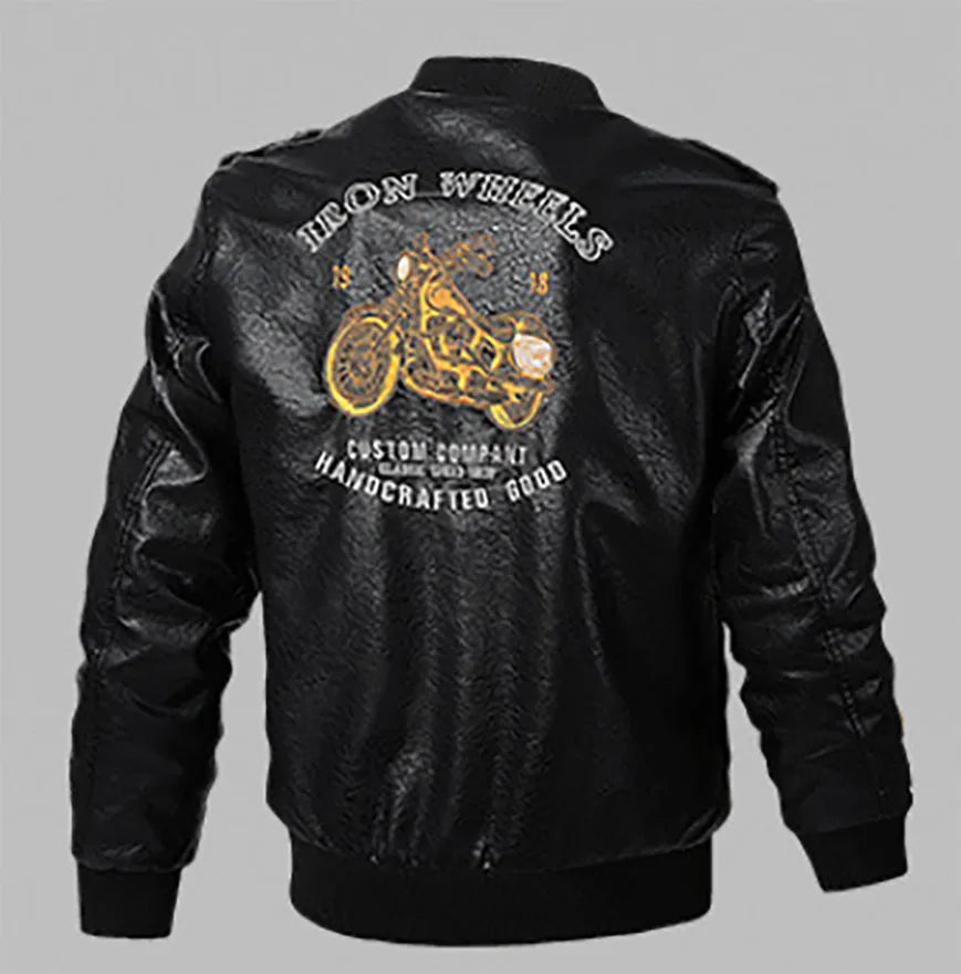 Men's Youth Slim Fit PU Leather Jacket 2025 Autumn Winter Fashionable Urban Standing Collar Tough Style