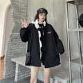 Autumn/Winter Couple's Stand Collar Cotton Coat Two-Sided Wear Lamb Wool Fleece Jacket For Men And Women Niche Nylon Parkas
