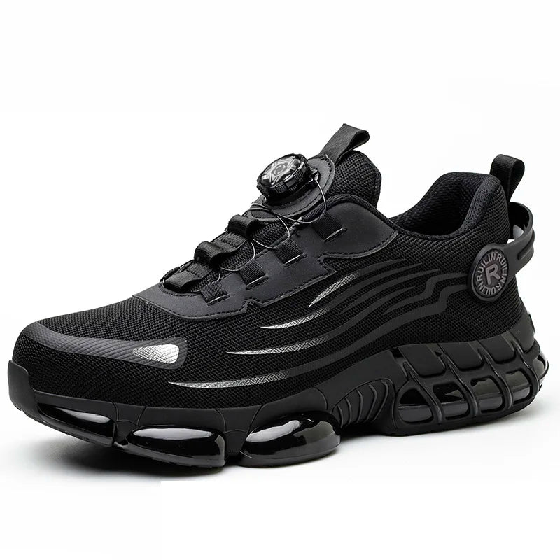 Air Cushion Safety Shoes For Men Shoes Rotating Button Anti-Smash Work Shoes Men Women Steel Toe Shoes Lightweight Safety Boots