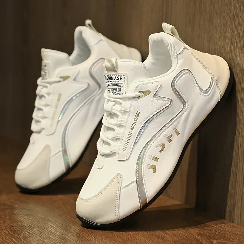 Fashion Men's Sneakers Leather Casual Sports Shoes for Men Lightweight Non-slip Tenis Shoes Outdoor Breathable Men Running Shoes