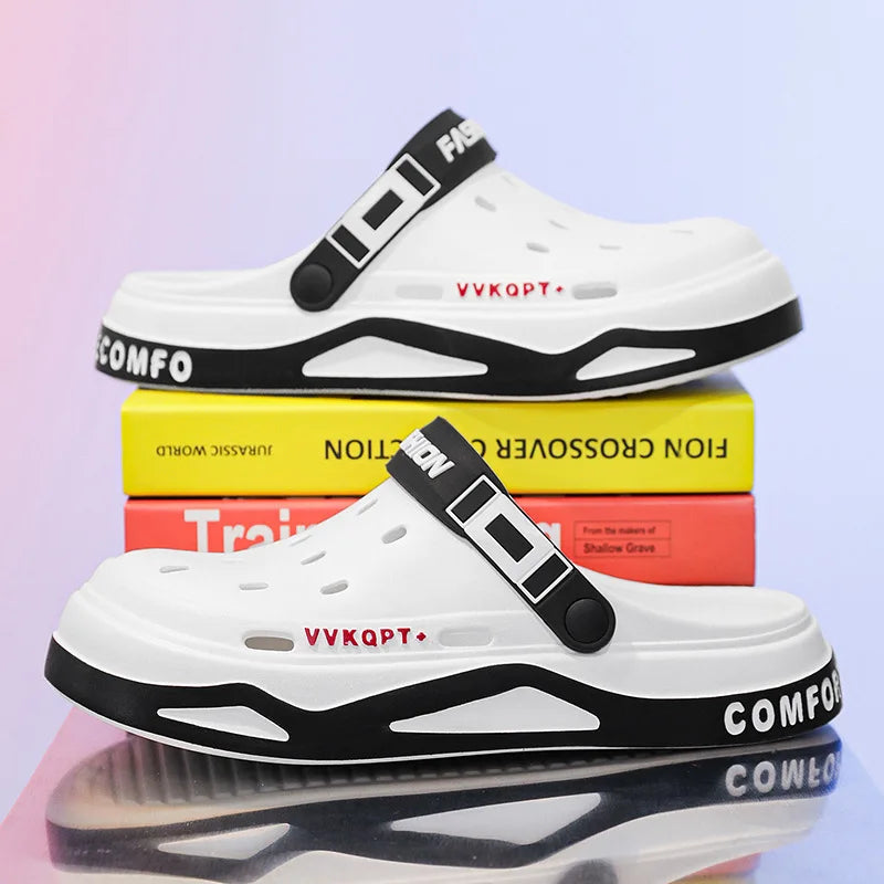 Summer Men Sandals Light EVA Men's Casual Shoes Platform Hole Shoes Clogs Men Home Garden Outdoor Male Beach Slippers Big Size