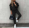 Winter Tracksuit Women Two Piece Set - Oversized Hoodie Sweatpants Solid Color Sportswear Suit |Casual Sweatshirt Trouser Set
