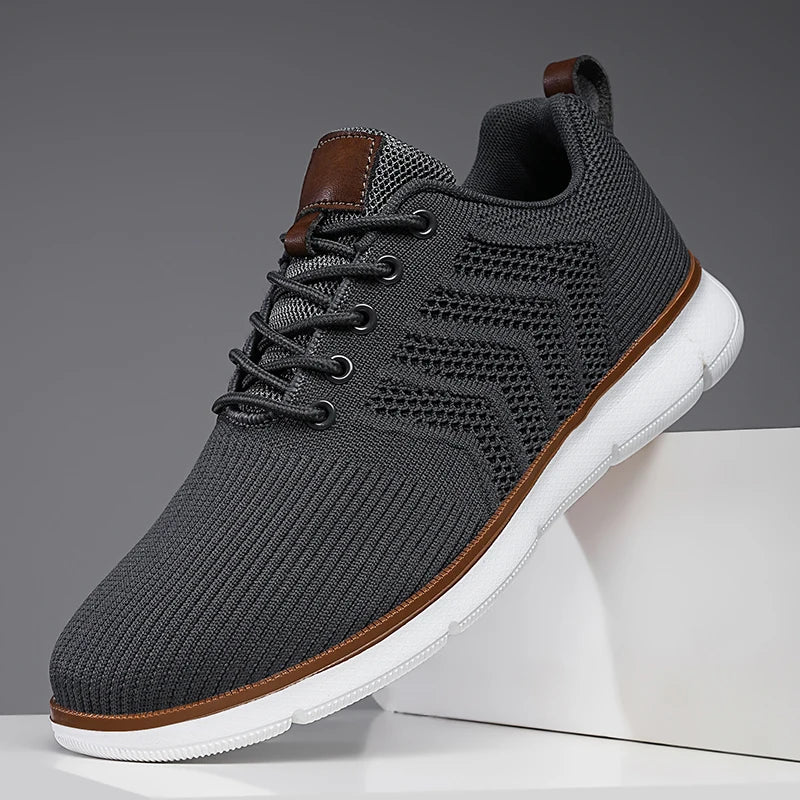 Casual Sneaker Shoes Breathable Men's Walking Mesh Soft Sole Outdoor Anti Slip Travel Comfortable Running Shoes Tenis Masculino