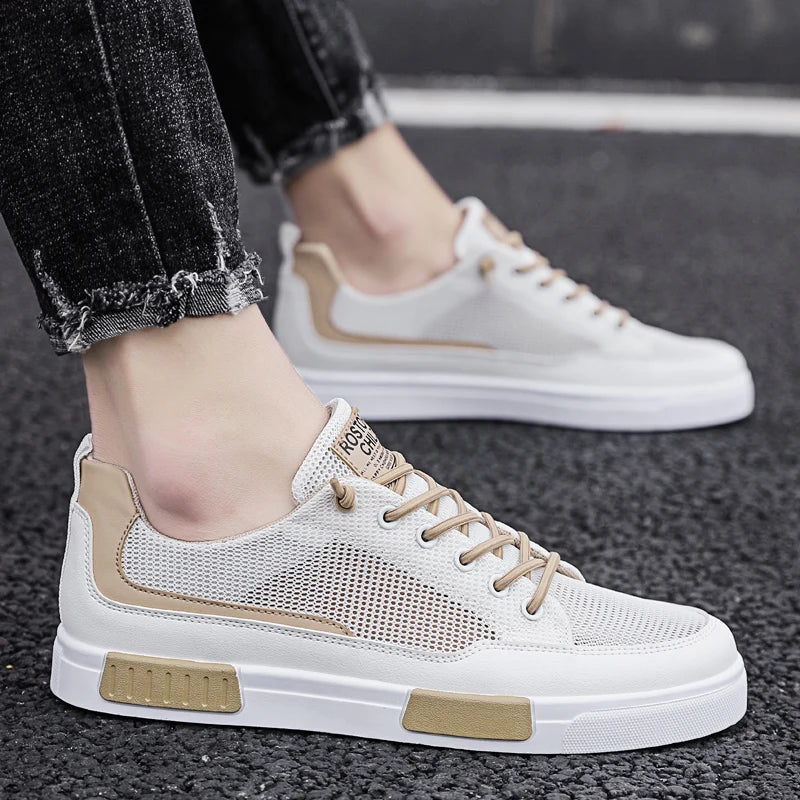 Large Size 46 Men Shoes Summer Mesh Vulcanized Breathable Walking Sport Shoes For Men Flat Sneakers Fashion Skateboarding Shoes