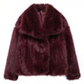 HH Winter Women Casual Faux Fur Lapel Jackets Fashion Solid Oversized Thick Coats Female Fuzzy Warm Long Sleeves Outerwear