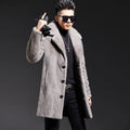 Men's winter warm fur coat mimics mink casual windbreaker mid-length jacket