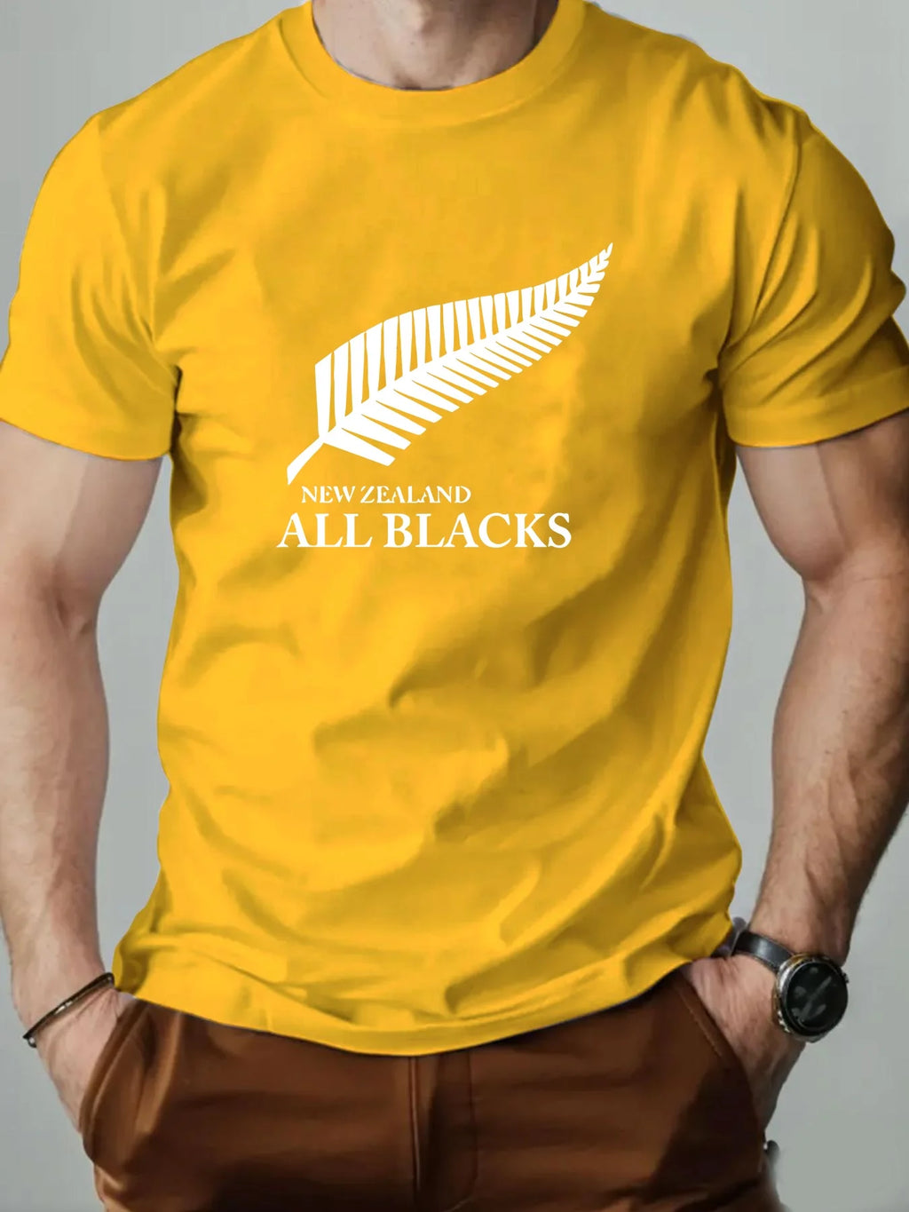 Men T Shirt 100% Cotton NEW ZEALAND ALL BLACKS Silver Fern Print Summer Round Neck Breathable Short Sleeve Rugby Fans Casual Tee