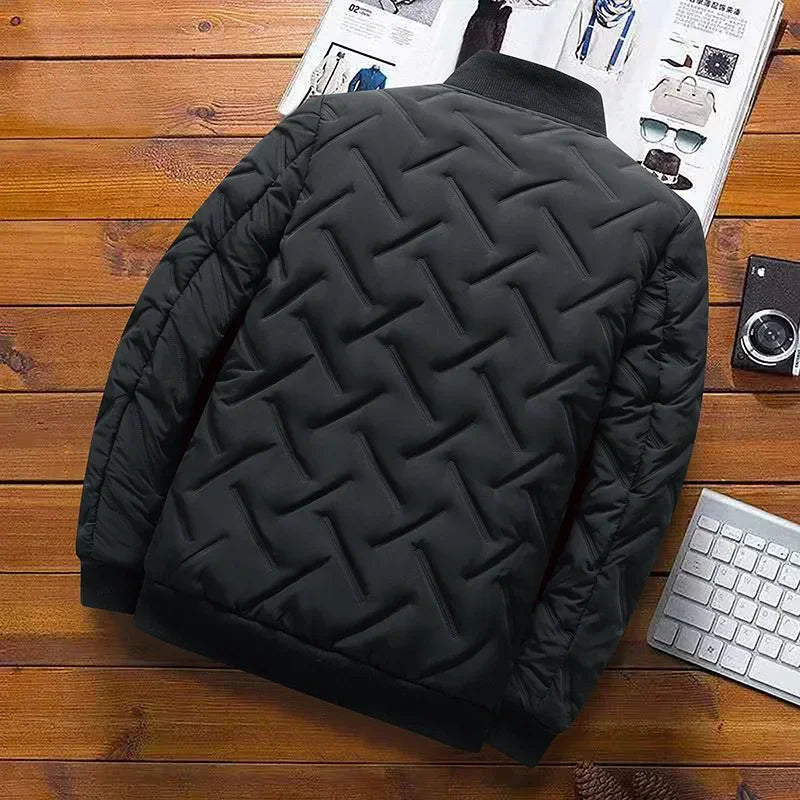 Autumn/Winter New Men's Cotton Coat Jacket 2025 Trendy Stand Collar Lightweight Warm Top Wholesale Casual Scene Regular Type