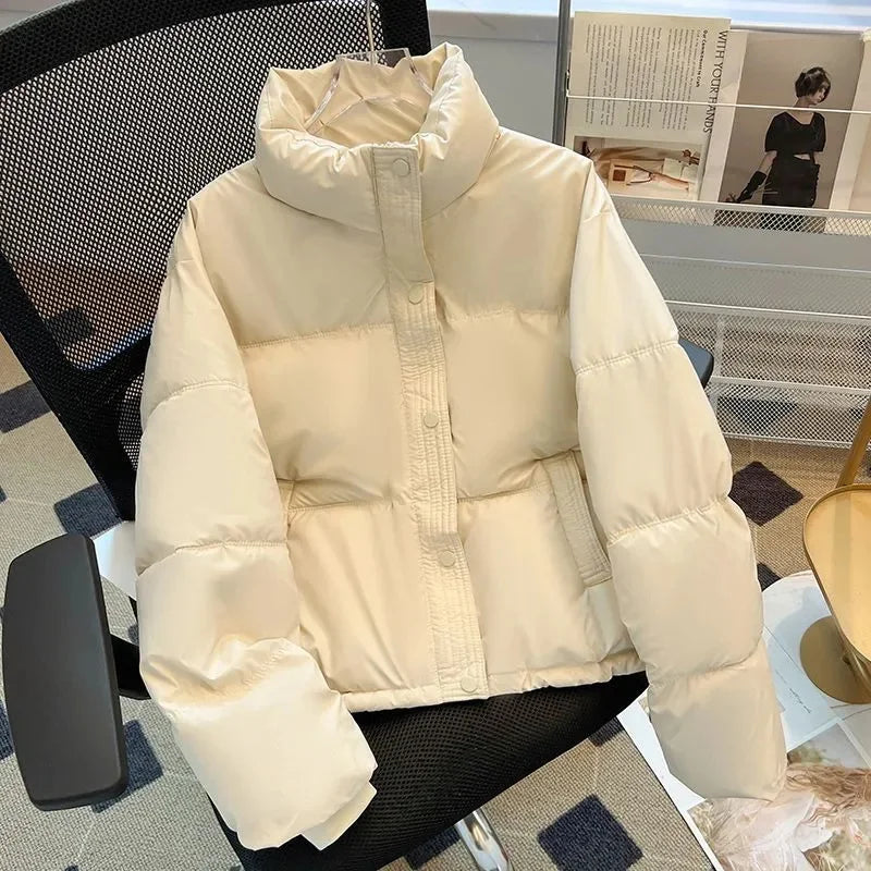 Fashionable Short Puffer Jacket Women's Loose Fit Thickened Wash-Free Korean Style Bread Coat Autumn Winter New Arrival