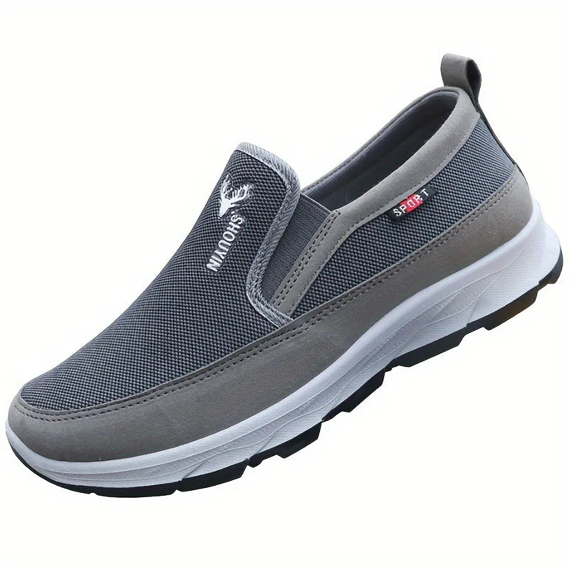 Beijing Old Man Canvas Shoes Men's Lightweight Non-Slip Breathable round Toe Slip-On Dad Shoes Casual Low Top PVC Rubber