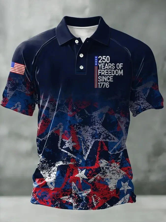 2026 New America 250th Anniversary Polo Shirt USA Flag 1776–2026 Patriotic Tees American Independence Day Clothes Fourth Of July