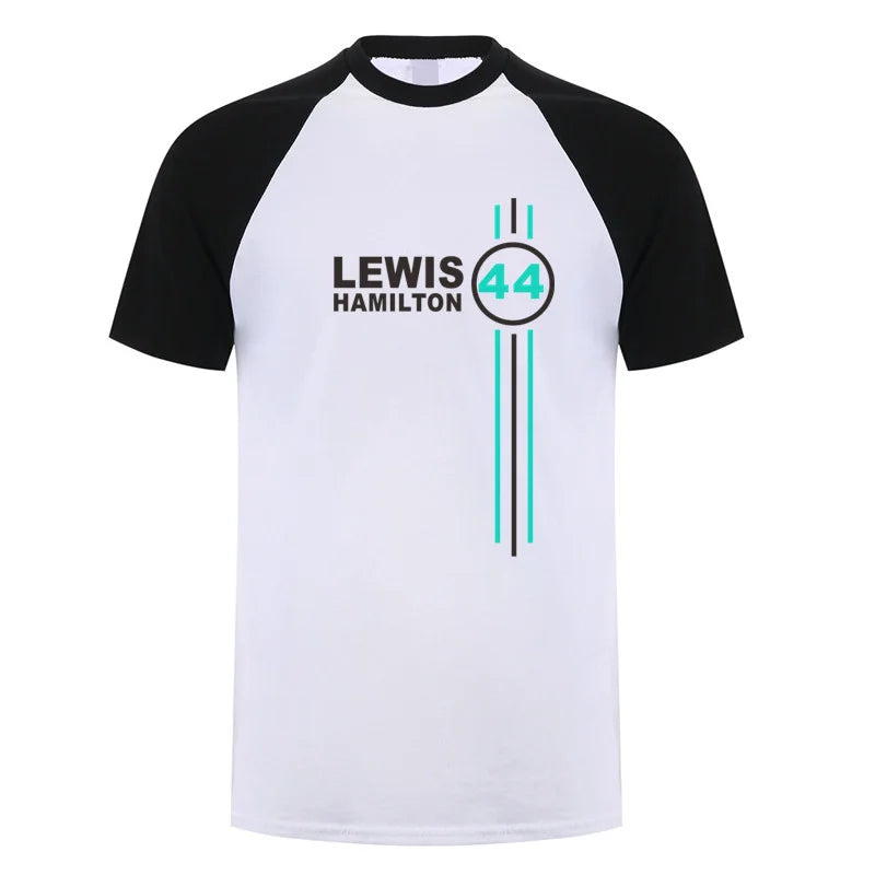 Lewis Hamilton 44 T Shirt Summer Men Cotton Short Sleeve T-shirts Lewis Hamilton Man Tops Tee LH-407