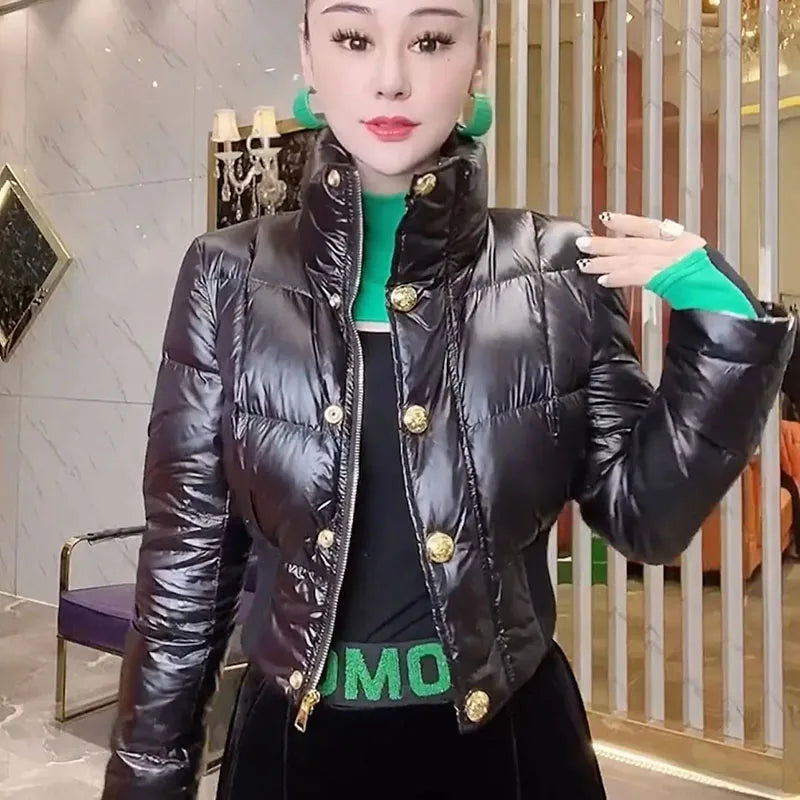 Female Fashion Short Cotton Jacket Women Autumn Winter New Coat Slim Fit Keep Warm Down Cotton Outcoat Lady Parkas Outerwear Top