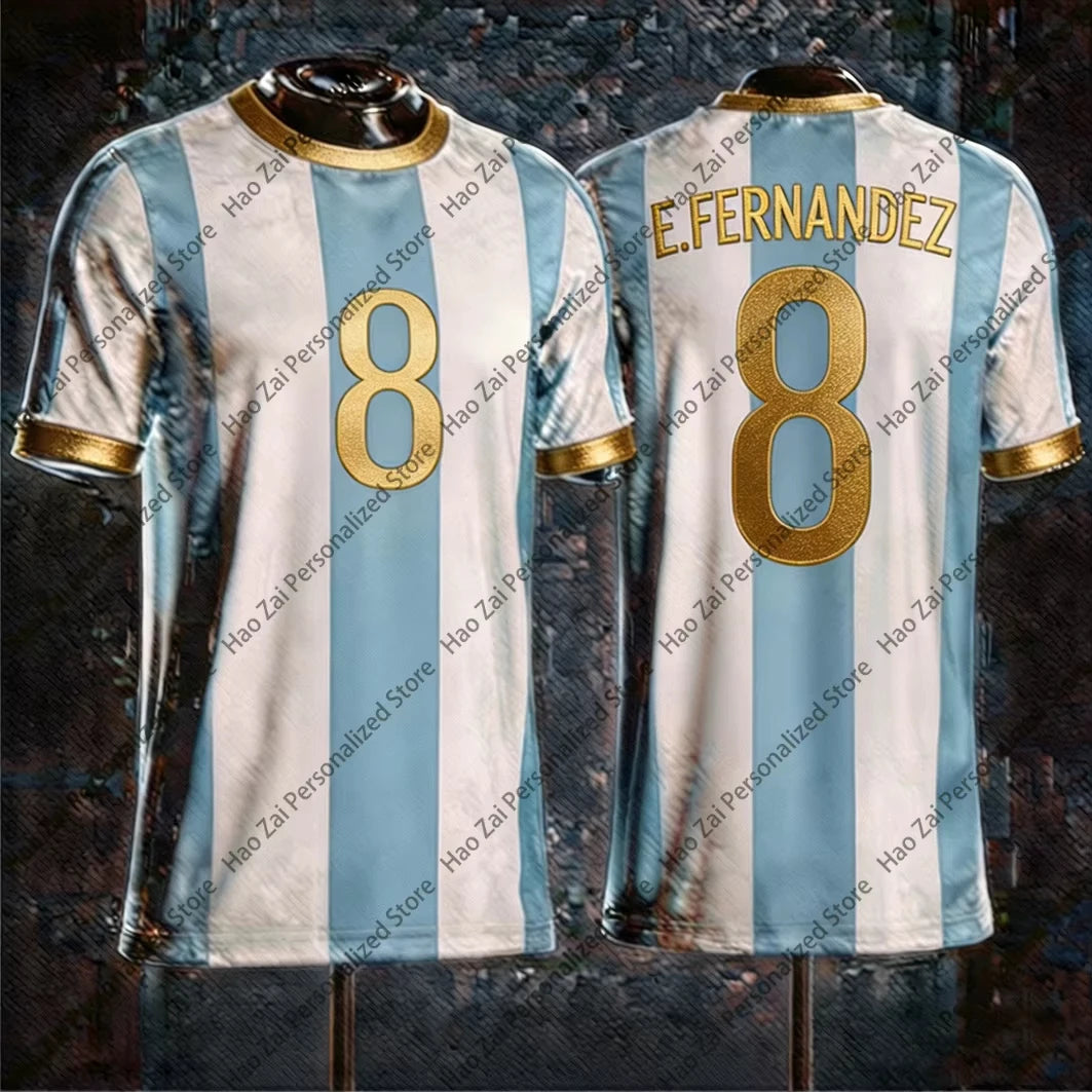 2026 Messi Commemorative Edition Jersey/T-Shirt Special Edition—Men's Argentina Sports T-Shirt and Kids' Soccer Training Set