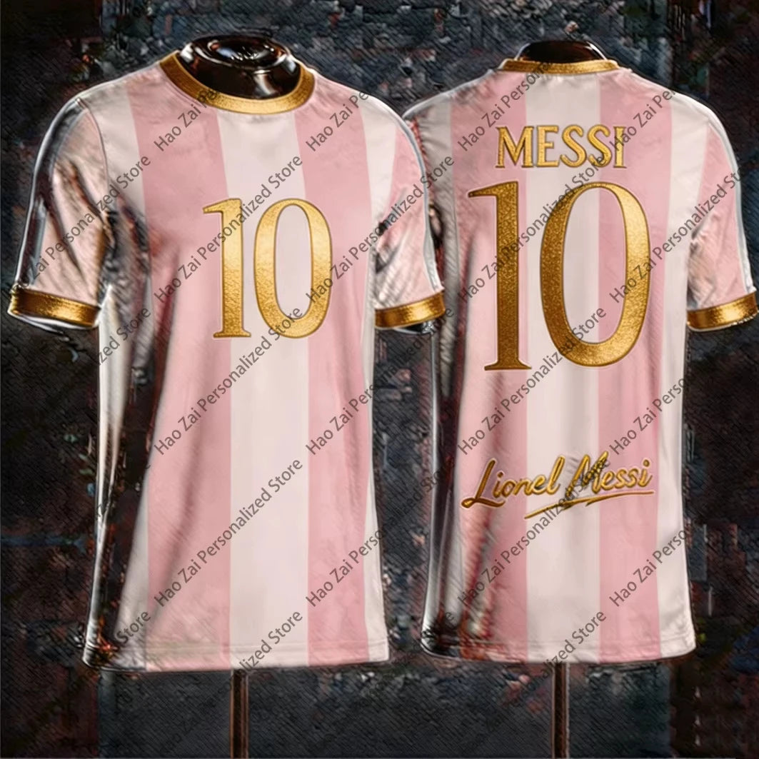 2026 Messi Commemorative Edition Jersey/T-Shirt Special Edition—Men's Argentina Sports T-Shirt and Kids' Soccer Training Set