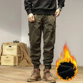 HIQOR Winter Fleece Cargo Pants Men Classic Outdoor Hiking Army Joggers Camping Overalls Thicken Baggy Tactical Pants for Men