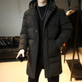Windbreak Hooded Parkas Male Padded Long Jacket Parkas New Men Casual Korean Style Parkas Men Wind Breaker Outdoor Snow Jacket