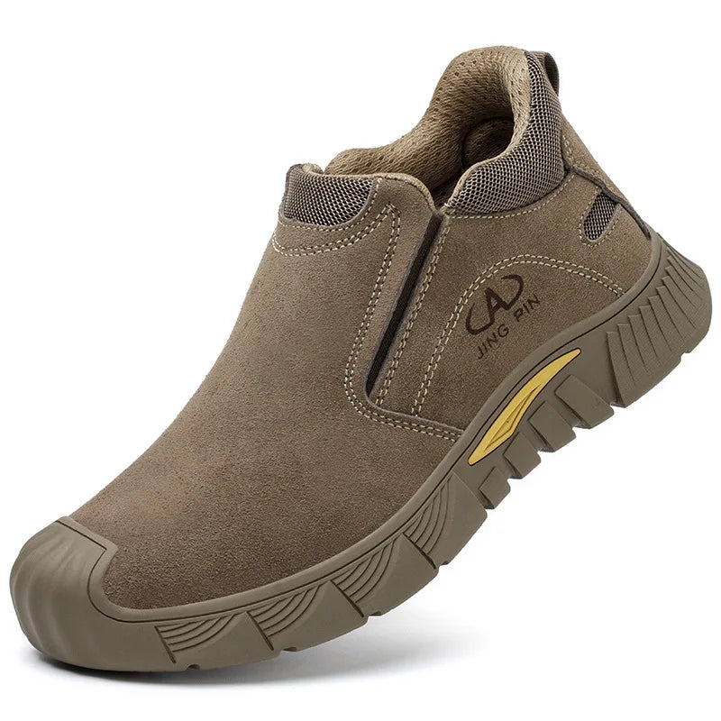 Imwete Fashion Work Safety Shoes Men Breathable Outdoor Hiking Steel Toe Sneakers Electric Welder Insulated Protection Footwear