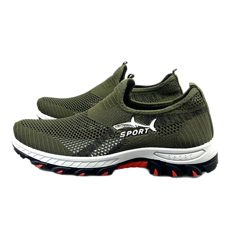 Men's Summer New Soft Bottom Net Shoes Shark Casual Shoes Breathable Mesh Shoes Middle-Aged And Elderly Comfortable Dad Shoes