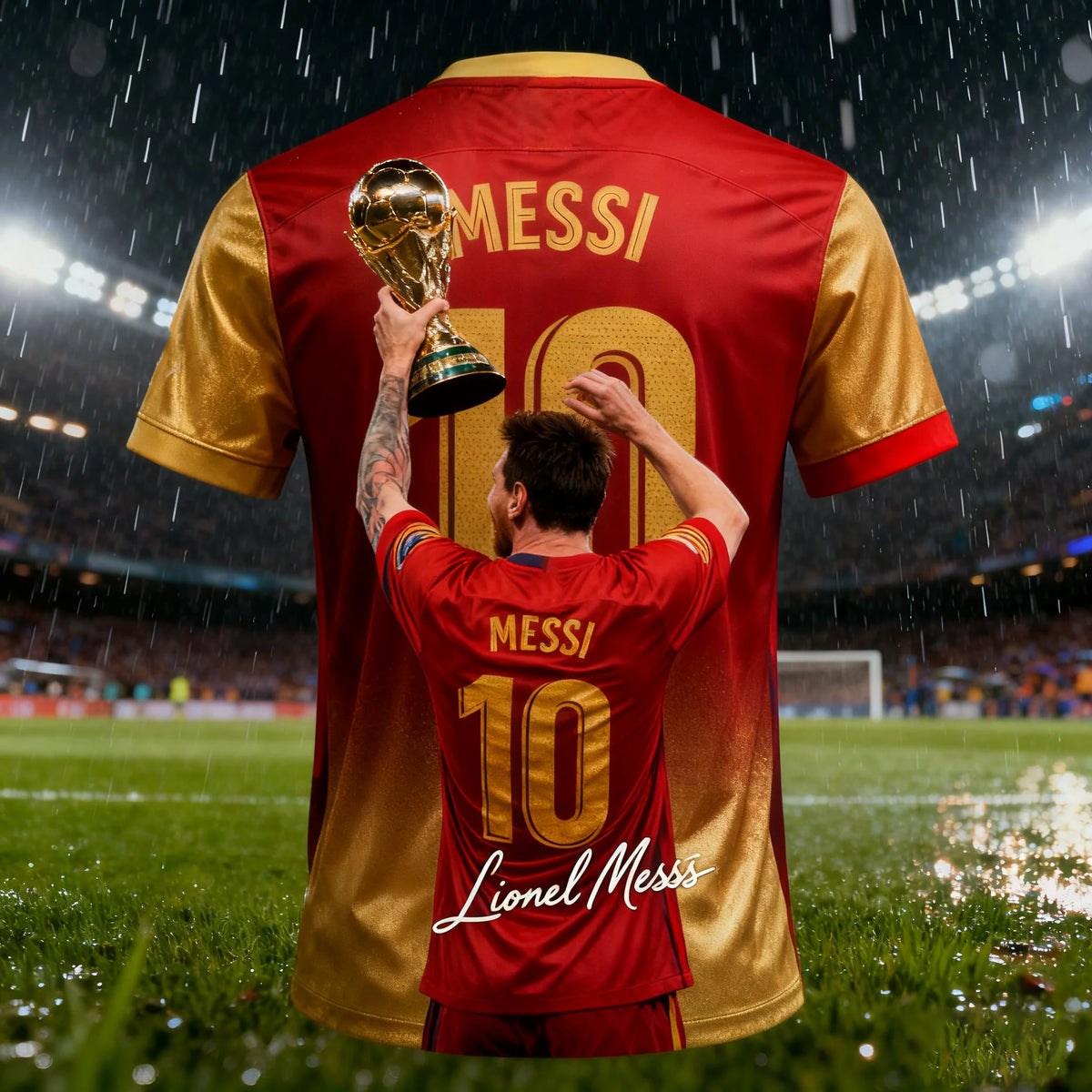 Argentine Style Messi 10 Jersey Football T-shirt for Men, Suitable for Outdoor Daily Exercise and Breathable Men's Clothing