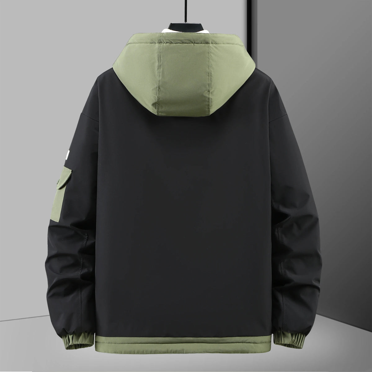 plus size autumn and winter new men's fat large size thickened standing collar hooded padded jacket