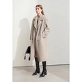 AMII Minimalism Women's Imitation Mink Eco-friendly Fur Suit Collar Double-breasted 2024 Winter Loose Thick Outerwears 12424011