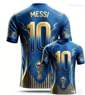 2026 Summer Men's Messi No.10 AI Printed Football Short Sleeve Jersey, Fashion Oversized Daily Outdoor T-shirt Tops