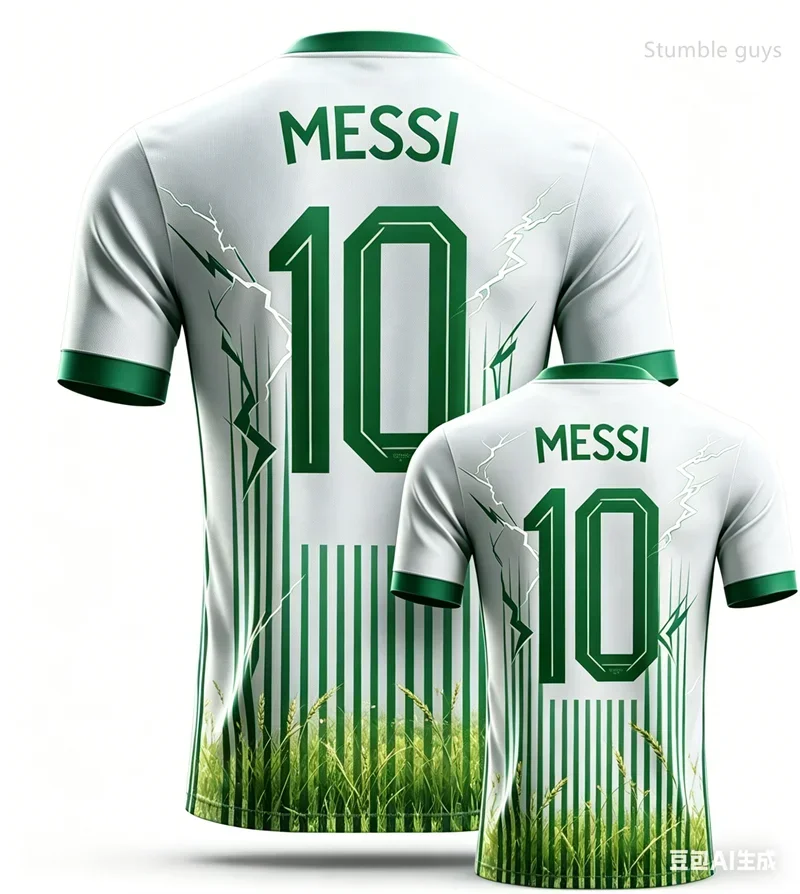 2026 Summer Men's Messi No.10 AI Printed Football Short Sleeve Jersey, Fashion Oversized Daily Outdoor T-shirt Tops