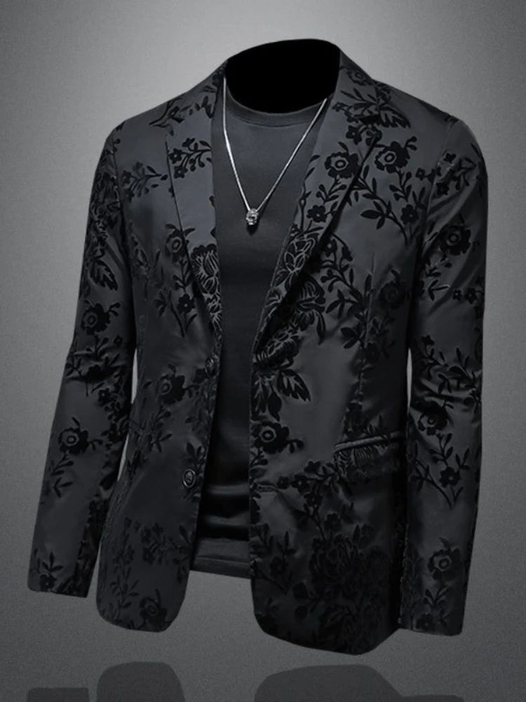 Men's Slim Fit Blazer Jacket Suit Business Wedding Casual Dress Coat Stage Show Costume 2025 Fashion Menswear