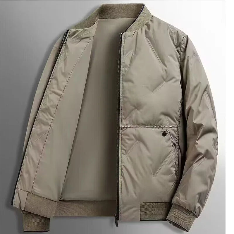 Black Bomber Collar Winter Thickened Men's Jacket Down Cotton Padded Casual Trendy Parkas Versatile Warm Coat