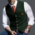 Spring and Autumn Casual Plaid Slim-fit Vest Mens Jacket