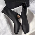 Fashion  Autumn Square Toe Women Ankle Boots Slimming Chunky Heels Short Booties Winter Female Thick Heel Boots Women  D208