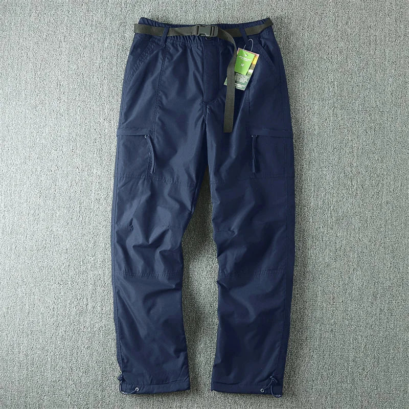 S-6XL Winter Cotton Padded Fleece Pants Men Plus Size Multi Pocket Workwear Cargo Pants Outdoor Windproof Warm Soft Trousers