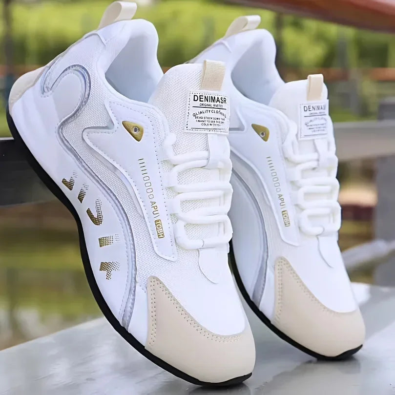 Fashion Men's Sneakers Leather Casual Sports Shoes for Men Lightweight Non-slip Tenis Shoes Outdoor Breathable Men Running Shoes