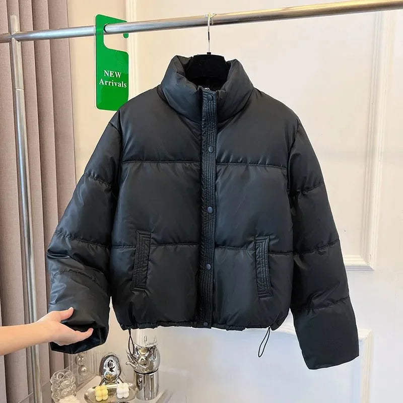 Fashionable Short Puffer Jacket Women's Loose Fit Thickened Wash-Free Korean Style Bread Coat Autumn Winter New Arrival