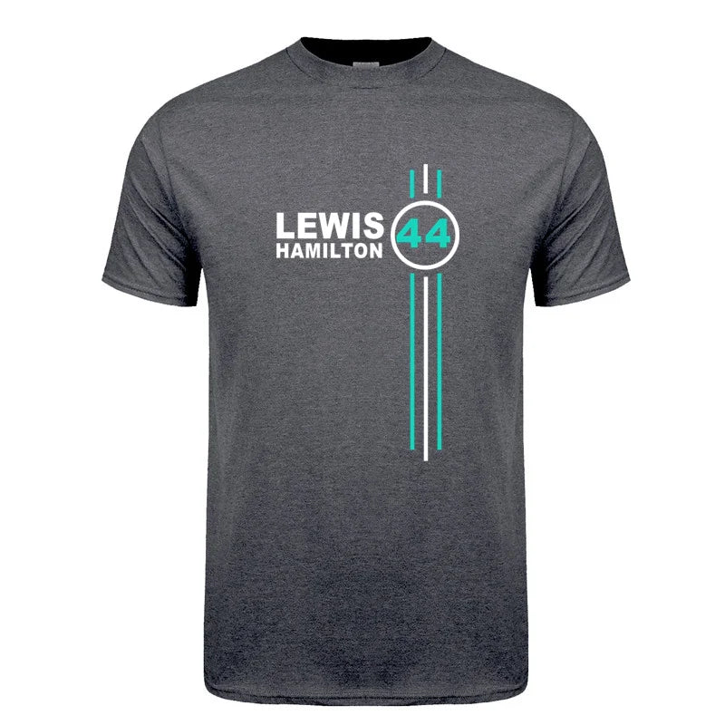 Lewis Hamilton 44 T Shirt Summer Men Cotton Short Sleeve T-shirts Lewis Hamilton Man Tops Tee LH-407