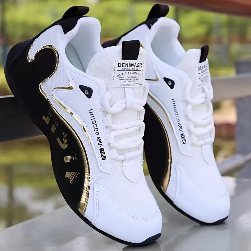 Fashion Men's Sneakers Leather Casual Sports Shoes for Men Lightweight Non-slip Tenis Shoes Outdoor Breathable Men Running Shoes