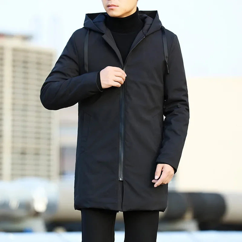 Autumn Winter Men's Trench Coat Male Windbreaker Outerwear Jaquet Man Coat Men Casual Thicken Warm Hooded Parkas Men Jackets