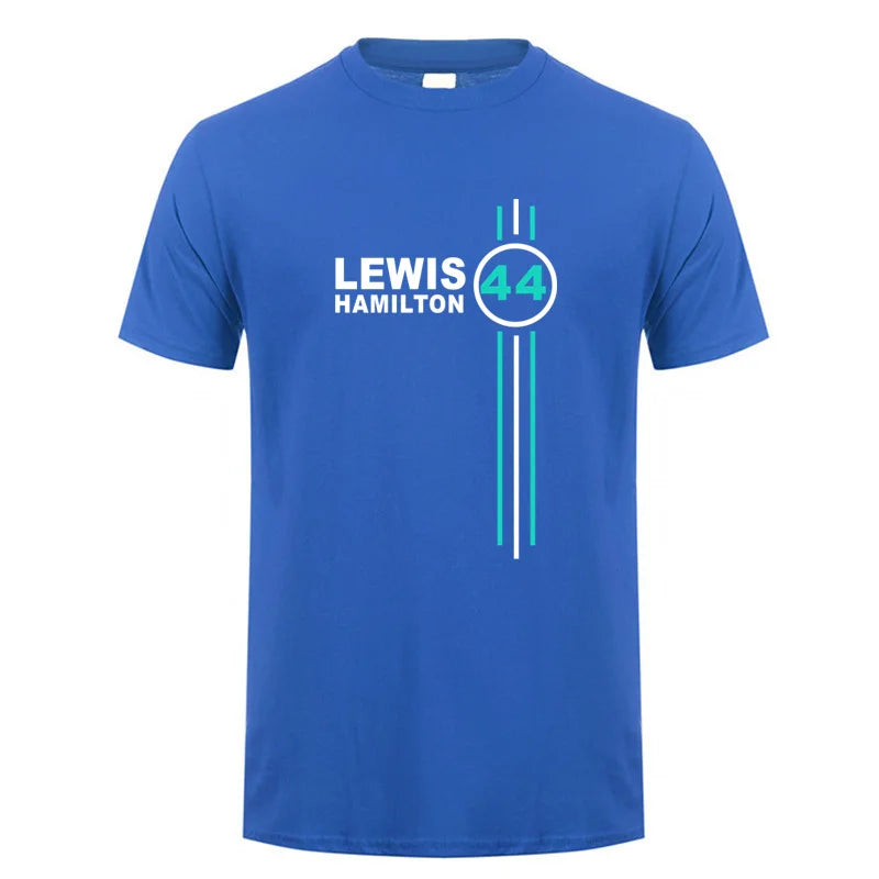 Lewis Hamilton 44 T Shirt Summer Men Cotton Short Sleeve T-shirts Lewis Hamilton Man Tops Tee LH-407