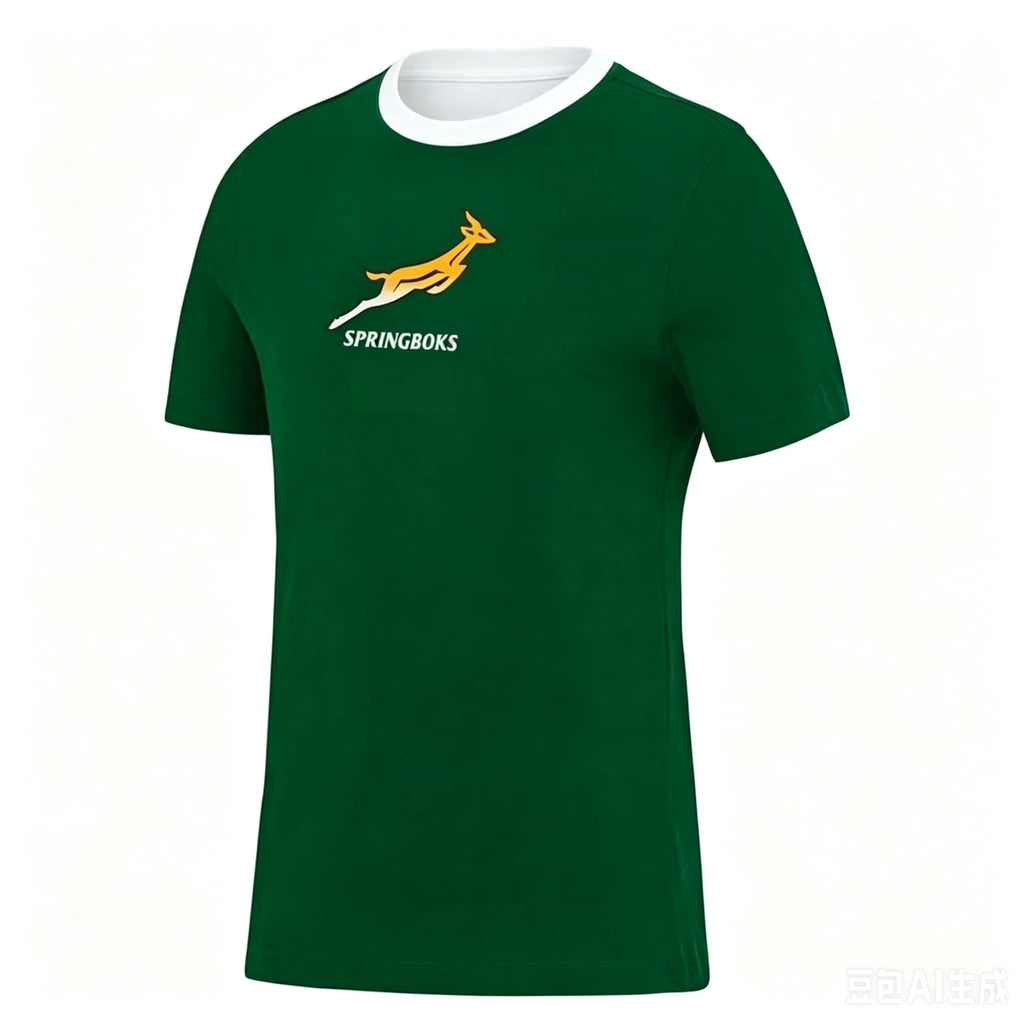 New Springboks South Africa Rugby Team Jersey Short Sleeve Uniform Quick Dry Training Shirt 3D Print Short Sleeve Top for Fans