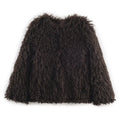 HH Women Fashion Long Sleeve Warm Jacket Faux Fur Effect Short Jacket Female Solid O-Neck Hidden Buckle Casual Chic Outwear