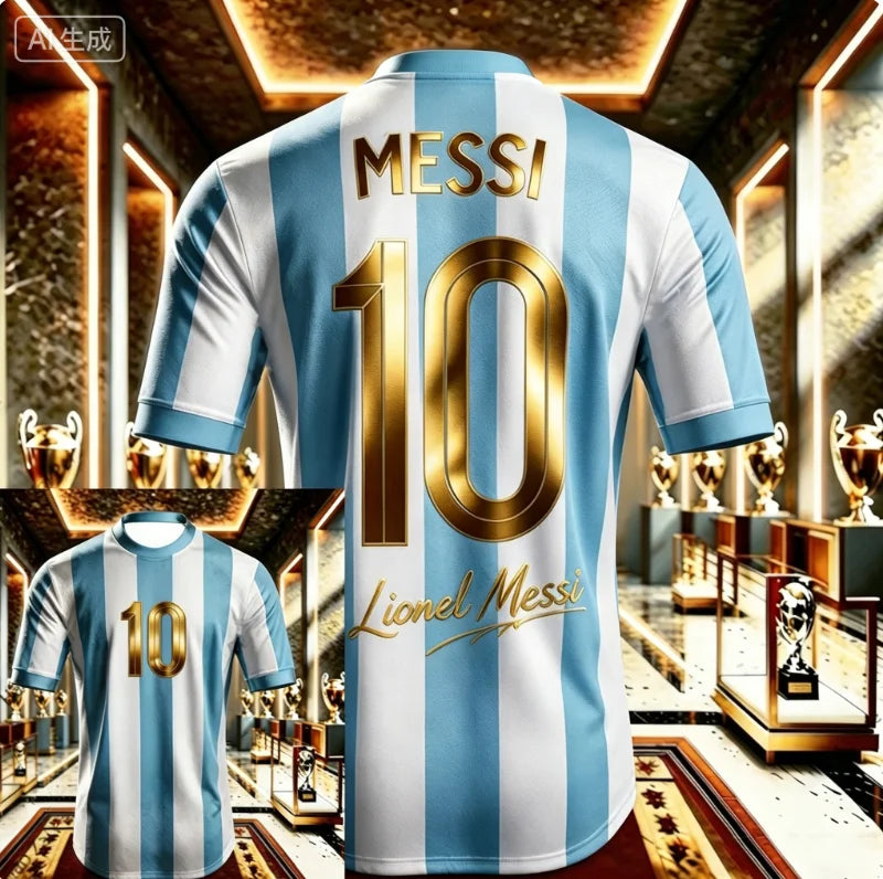 2026 Messi No. 10 Commemorative Edition Soccer Jersey_T-Shirt — Men's Argentina Sports T-Shirt  Soccer Training