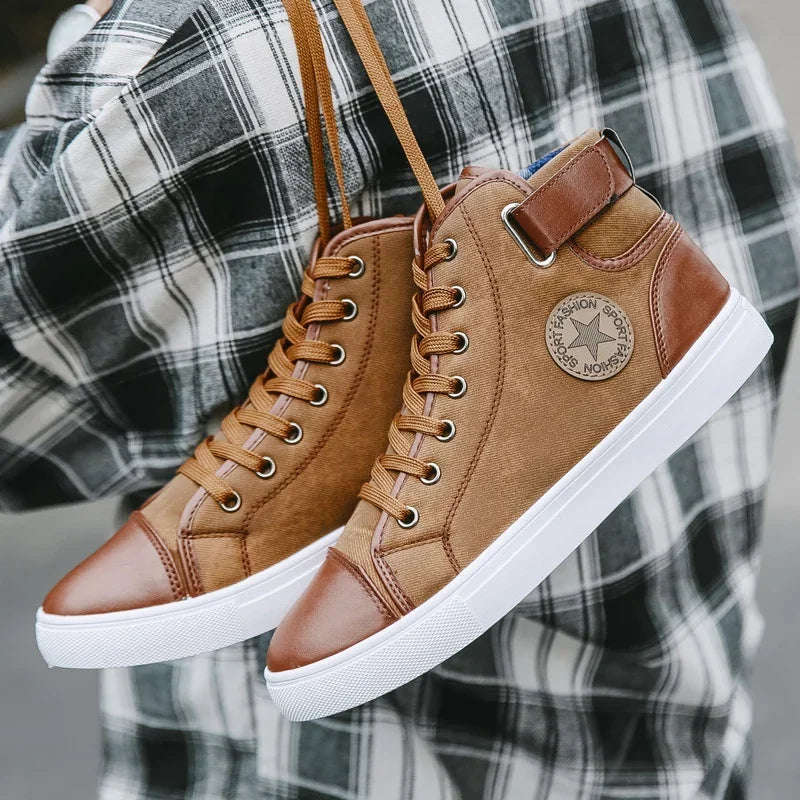Men's High Top Walking Shoes Hot Selling Teenagers Outdoor Leisure Shoes Thick Soled Practical Jogging Large Size 39-46 Sneakers