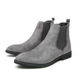New Gray Chelsea Boots for Men  Flock Business Men Ankle Boots Cowboy Boots Handmade Men Boots Size 38-46 Free Shipping