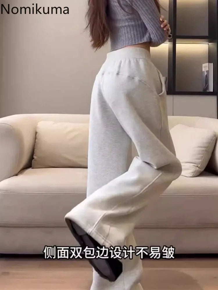 Korean Sweatpants High Waist Fashion Joggers Pantalon Femme Thicked Y2k Wide Leg Pants for Woman Winter  Cargo Pants Women