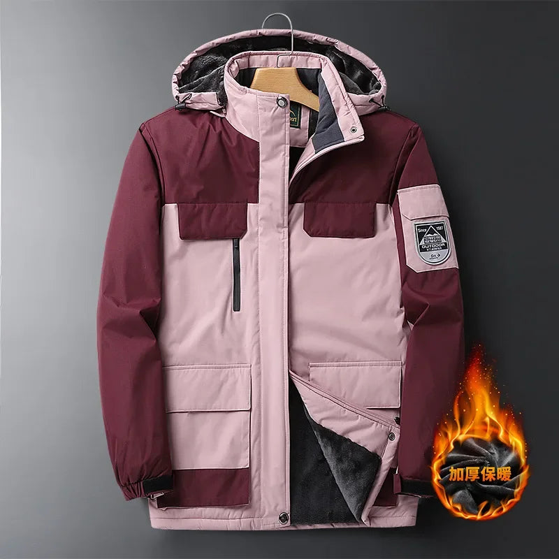 Men's Large Size Jacket Winter 2024 Outerwear Oversize Coat Fleece Down Warm Parka Male 9XL Big 8XL Hooded Waterproof Jacket Men