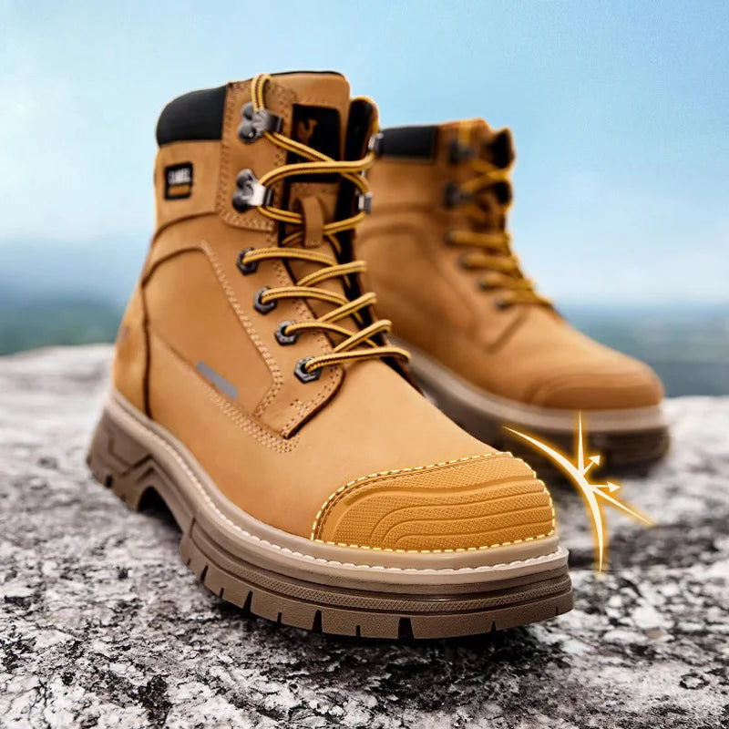 GOLDEN CAMEL Men's Winter Boot Plus Velvet Warm Thick Sole Hiking Shoes for Men Outdoor Travel High Top Mountaineering Snow Boot