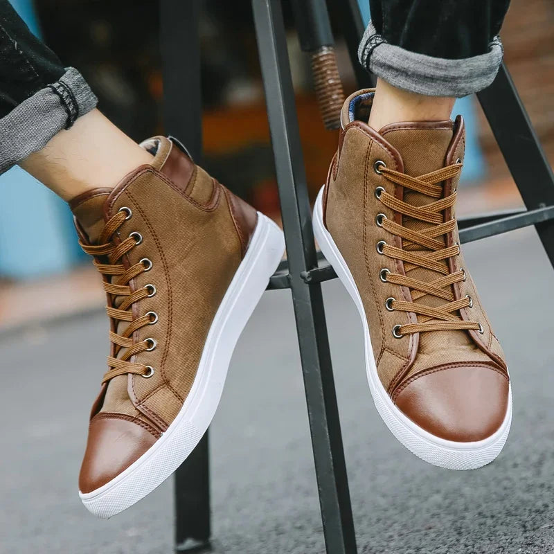 Men's High Top Walking Shoes Hot Selling Teenagers Outdoor Leisure Shoes Thick Soled Practical Jogging Large Size 39-46 Sneakers