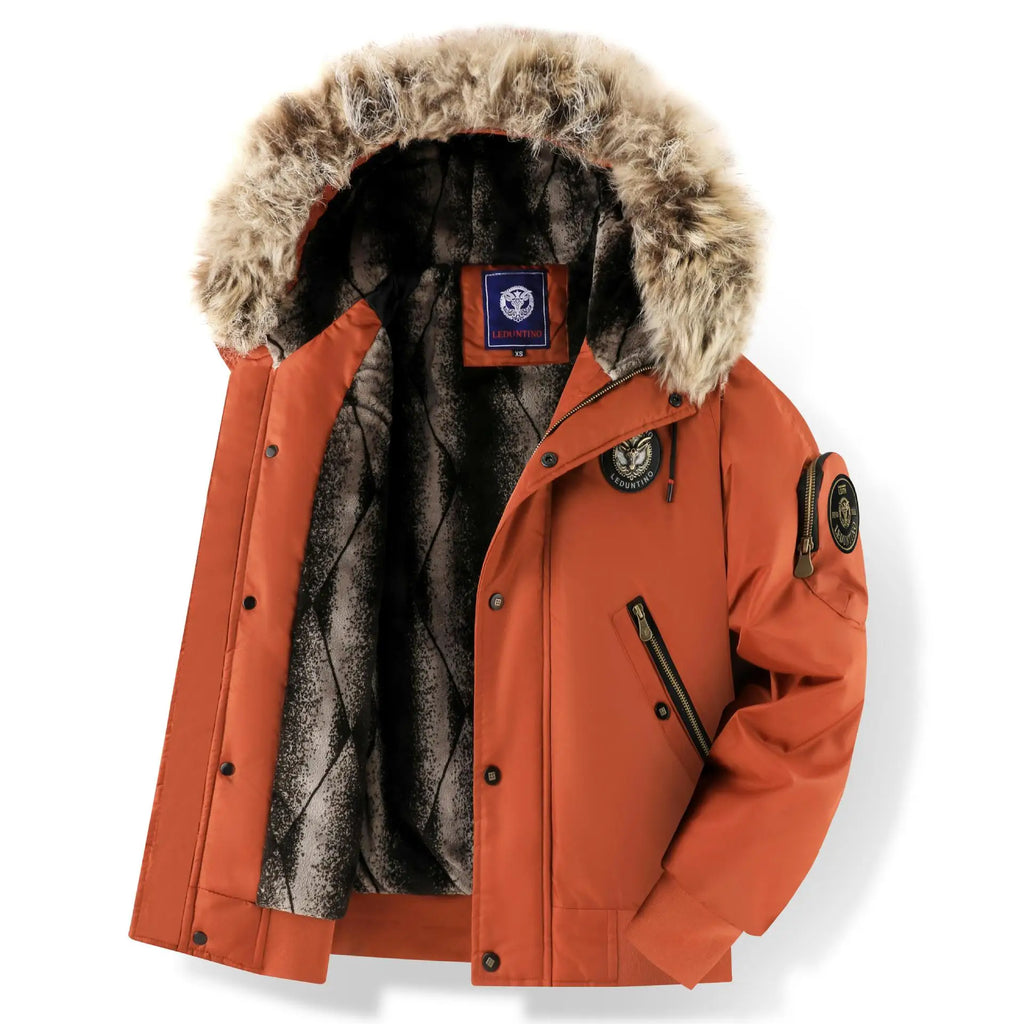 New winter cashmere and thick casual men's padded clothing warm trend coat hooded loose large size padded clothes