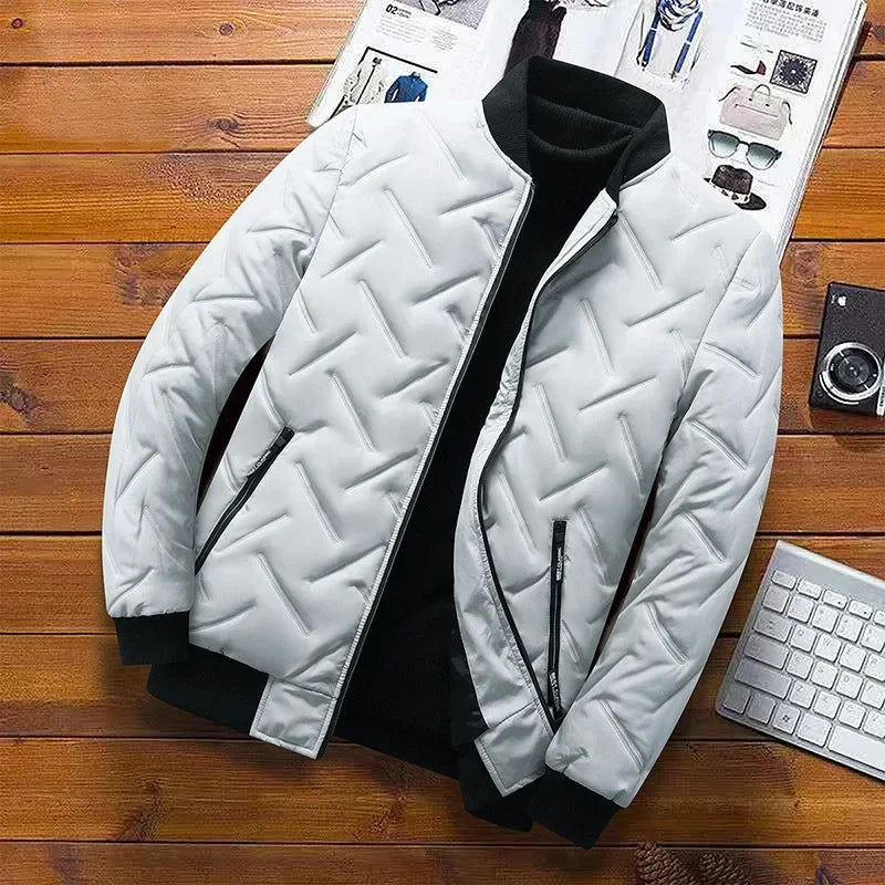 Autumn/Winter New Men's Cotton Coat Jacket 2025 Trendy Stand Collar Lightweight Warm Top Wholesale Casual Scene Regular Type